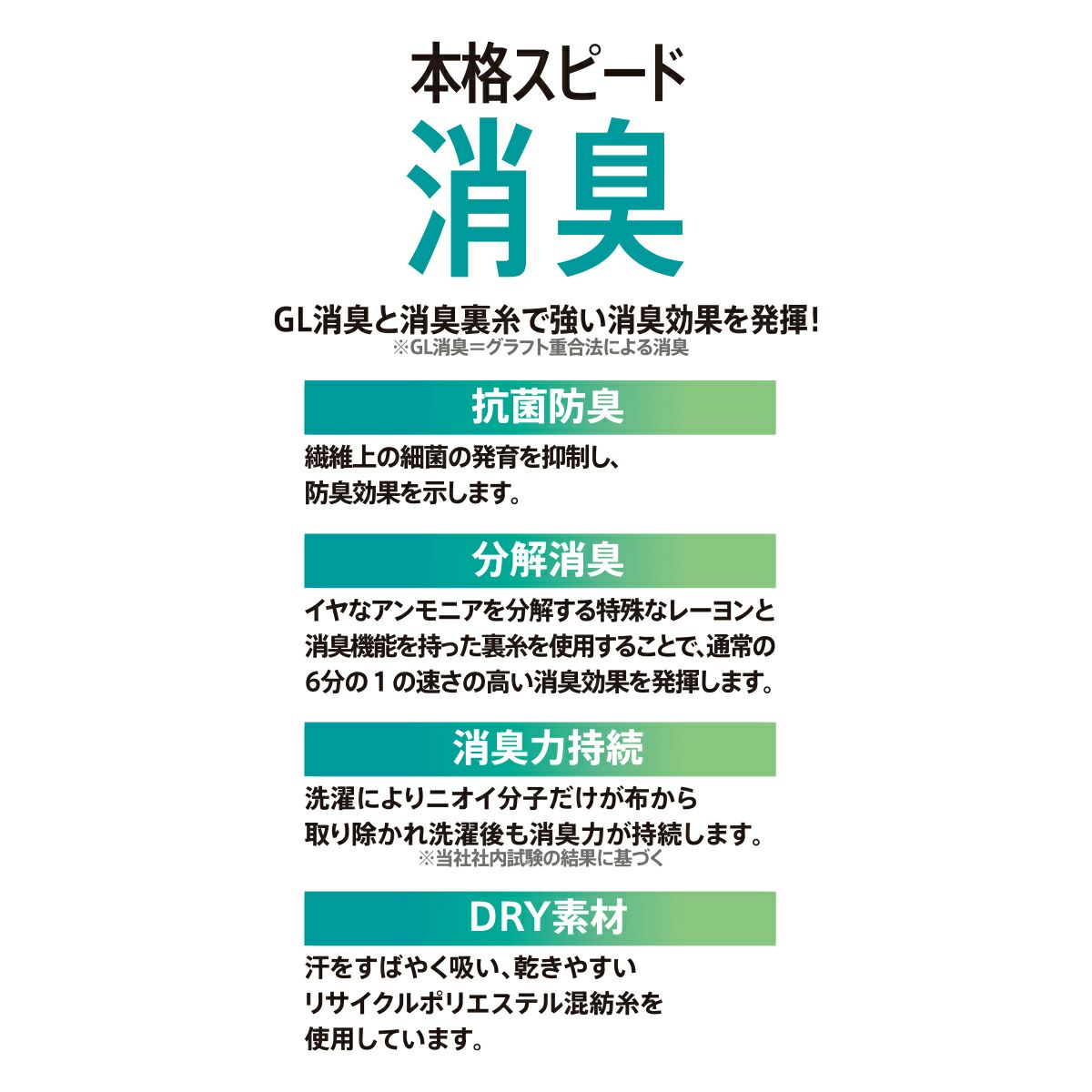 【満足】靴下消臭無地リブクルー丈DRY素材吸水速乾(33118VW)
