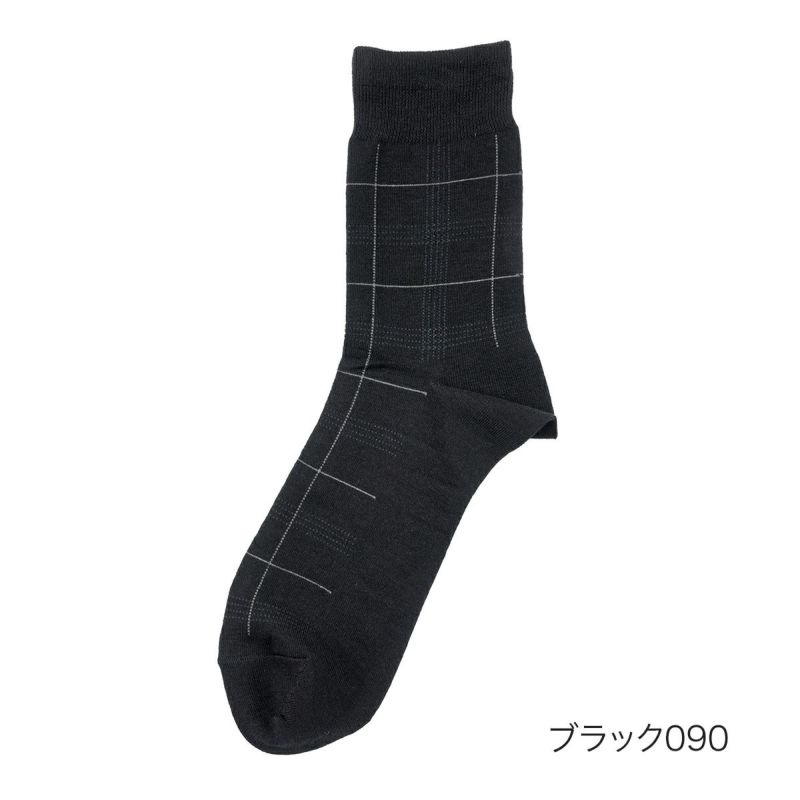 【満足】靴下消臭チェック柄ハーフ丈DRY素材吸水速乾(33127W)