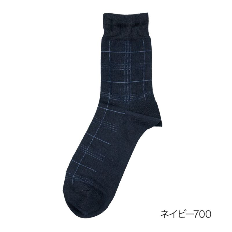 【満足】靴下消臭チェック柄ハーフ丈DRY素材吸水速乾(33127W)