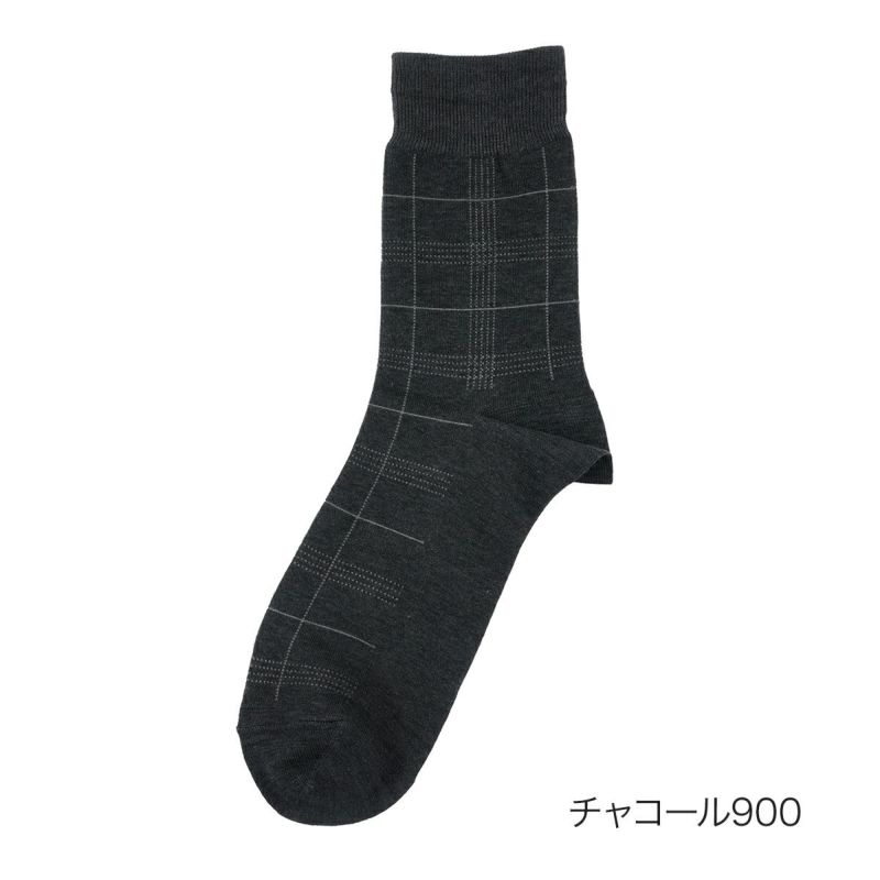 【満足】靴下消臭チェック柄ハーフ丈DRY素材吸水速乾(33127W)