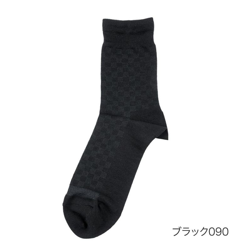 【満足】靴下消臭市松柄ハーフ丈DRY素材吸水速乾(33128W)