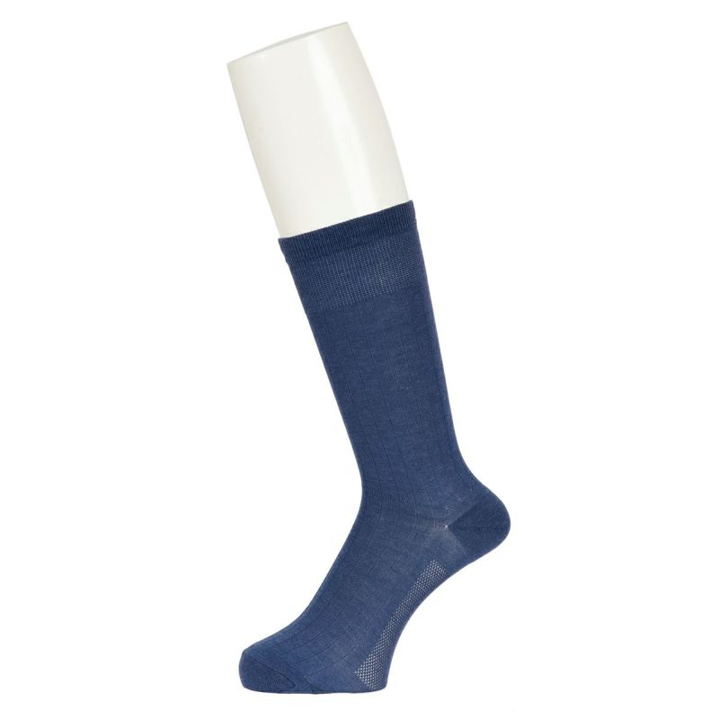 【満足】靴下冷感疑似太リブ柄クルー丈消臭抗菌防臭(33972W)