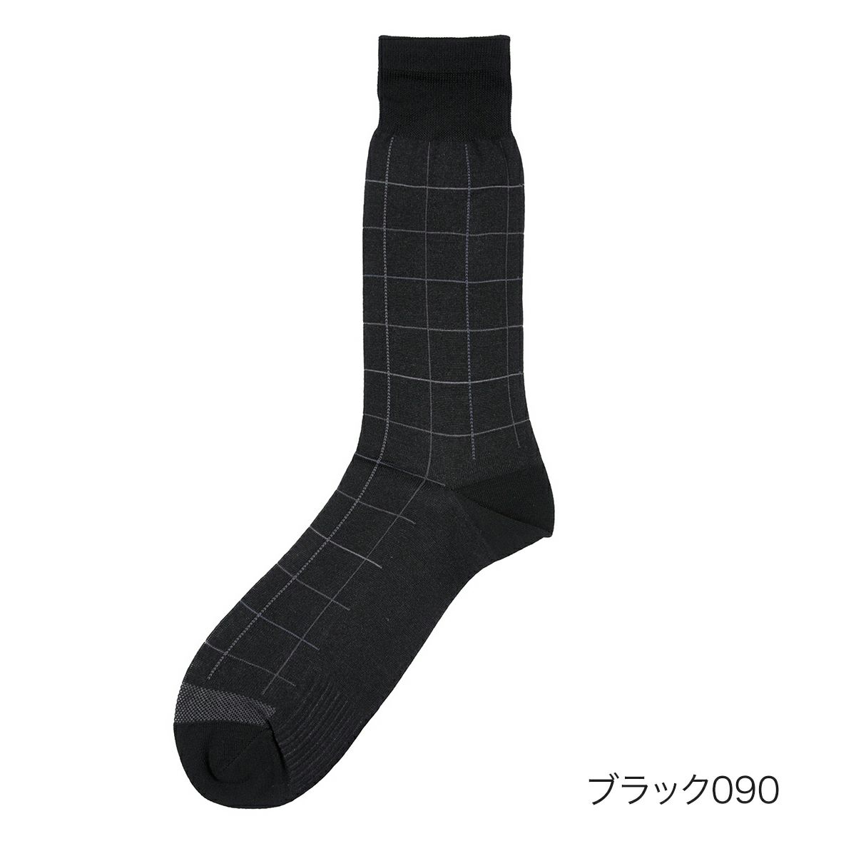 【満足】靴下冷感チェック柄クルー丈消臭抗菌防臭(33975W)
