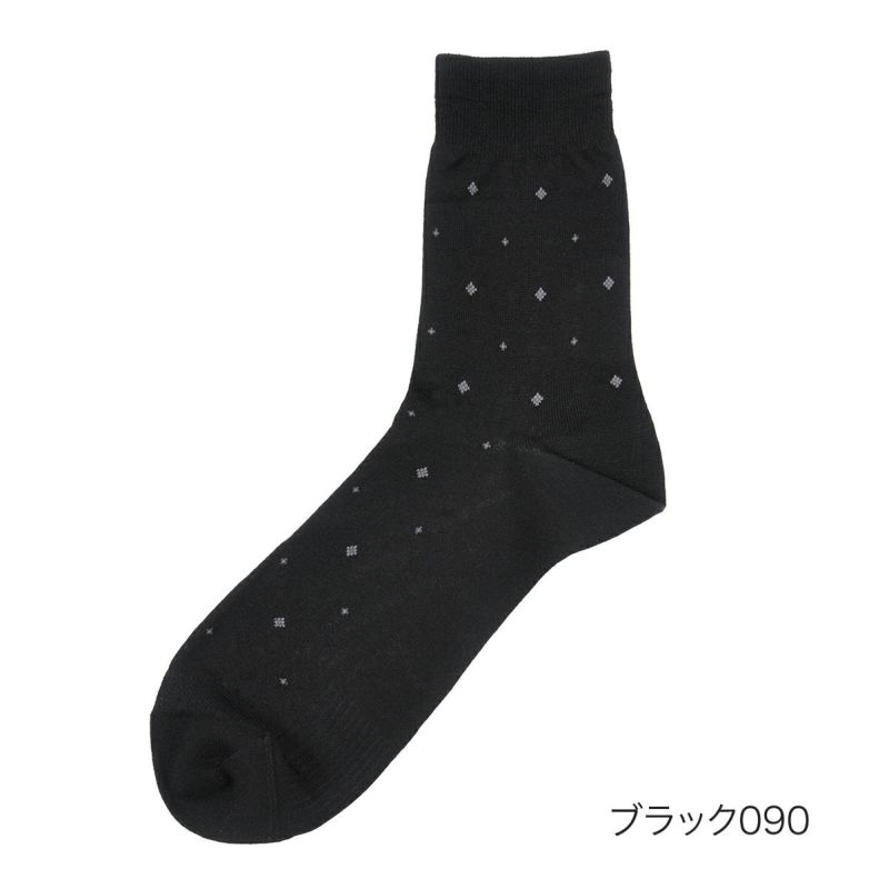 【満足】靴下冷感ドット柄ハーフ丈消臭抗菌防臭(33978W)