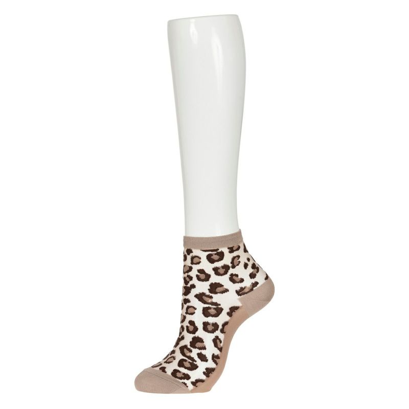 【マッキントッシュフィロソフィー】靴下シアーレオパード柄クルー丈(3107-203)