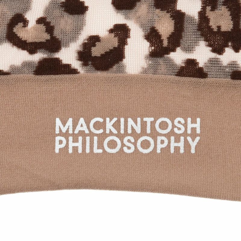 【マッキントッシュフィロソフィー】靴下シアーレオパード柄クルー丈(3107-203)