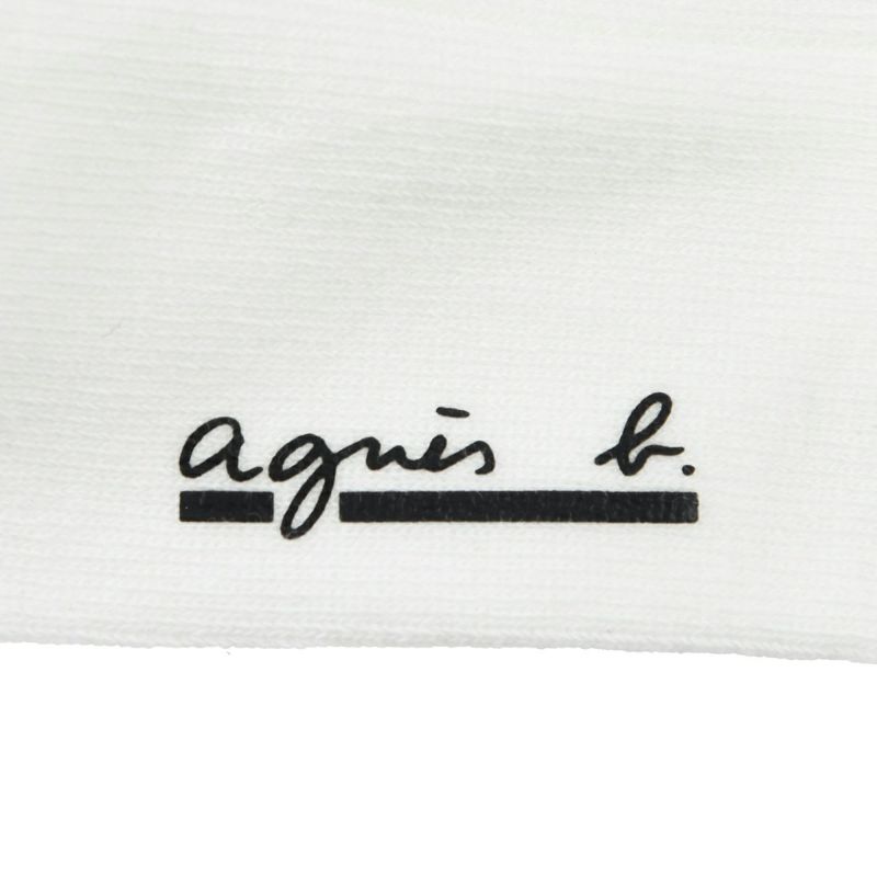 【agnesb.(アニエスベー)】靴下無地リブワンポイントスニーカー丈(3144-007)