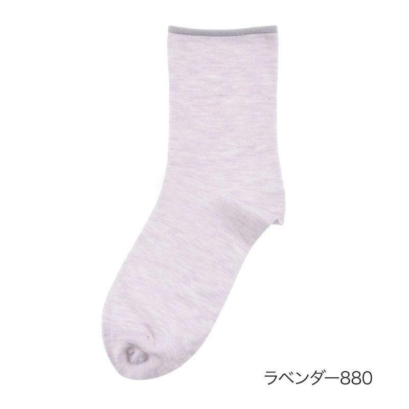 【満足】靴下冷感無地クルー丈レーヨンシルク(3145-41N)