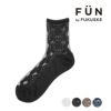 【fukuskeFUN(フクスケファン)：femieu】靴下シアーレース柄クルー丈(3162-62N)