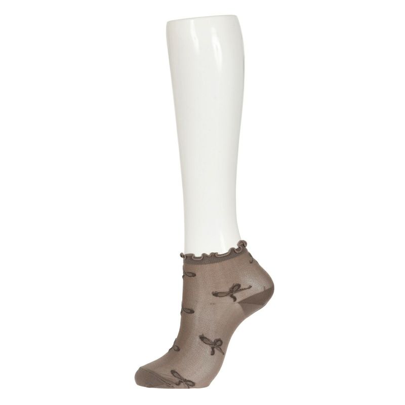 【fukuskeFUN(フクスケファン)】靴下femieuリボン柄ショート丈つま先かかと補強(3162-64N)