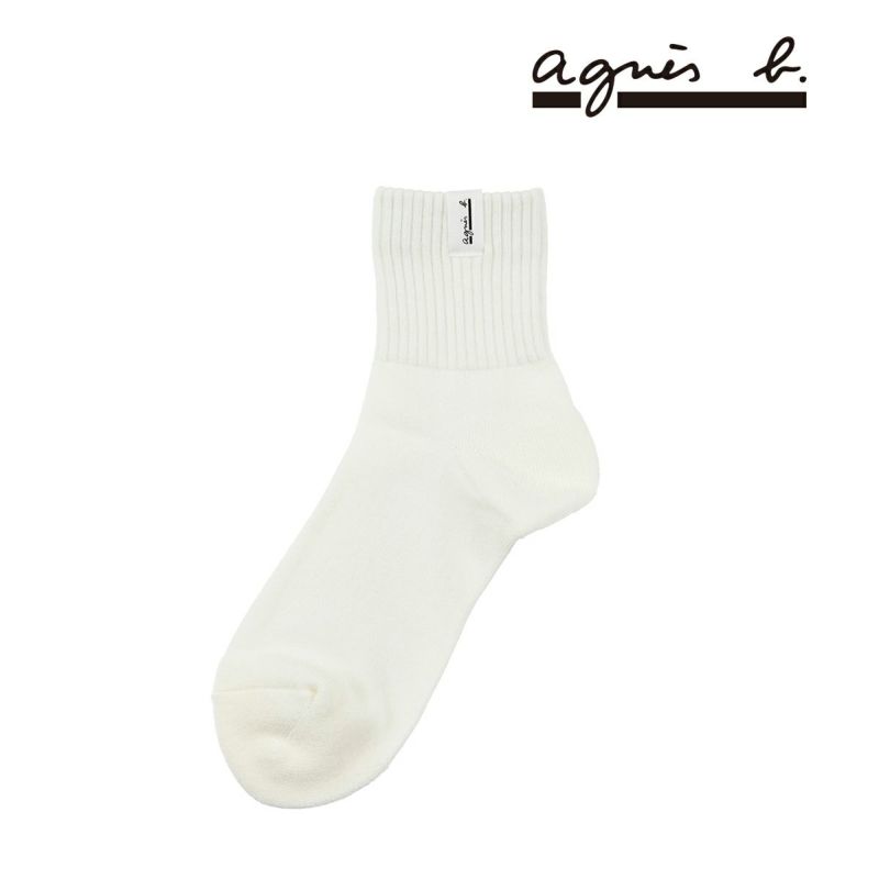 【agnesb.(アニエスベー)】靴下無地ピスネーム付きクルー丈(3344-801)