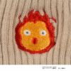 【ハウルの動く城】靴下無地リブワンポイント刺繍ショート丈カルシファー(334-15F8)