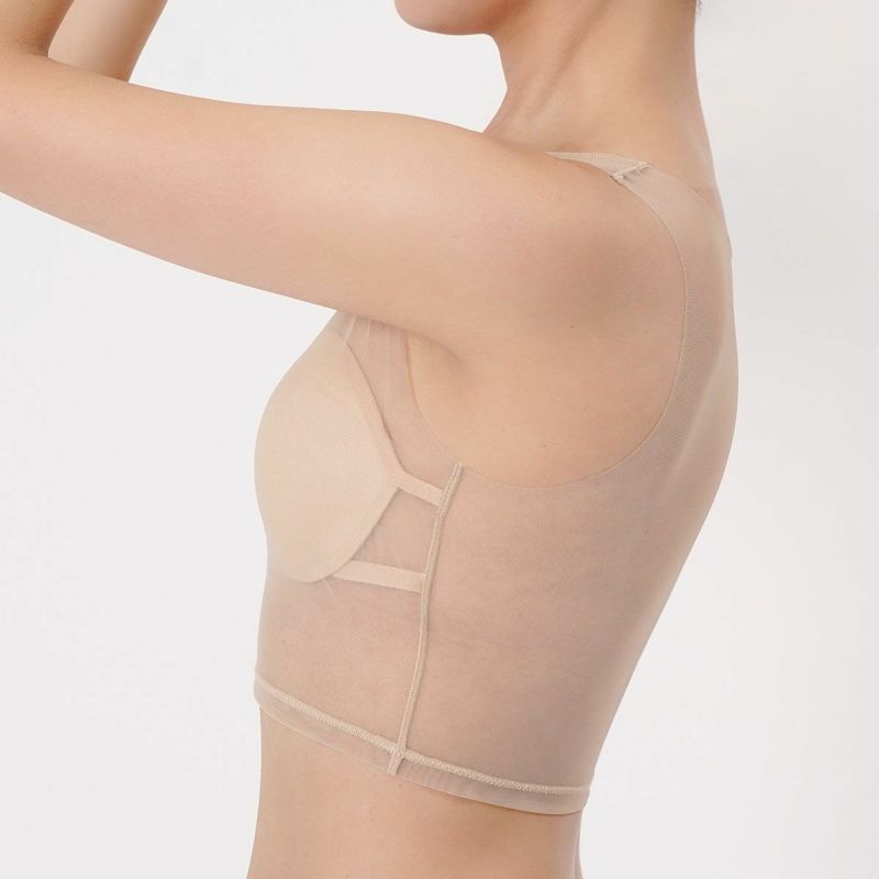 【fukuskeFUN(フクスケファン)】ハーフトップSKINTONE無地ハーフトップパッド部分吸水速乾(14-0005)