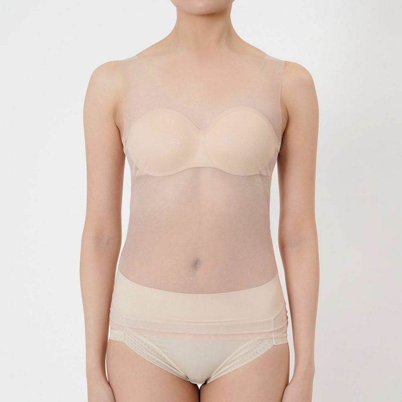 【fukuskeFUN(フクスケファン)】タンクトップSKINTONE無地タンクトップパッド部分吸水速乾(14-0006)