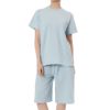 【満足】Tシャツ出雲ソフト無地三分袖クルーネックルームウェア(37P2592)
