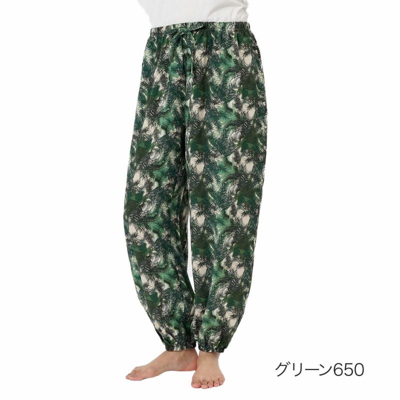 【fukuske(フクスケ)】ジョガーパンツヘリンボーン柄ボタニカル柄ジョガーパンツサイドポケット付き(RMP0042)