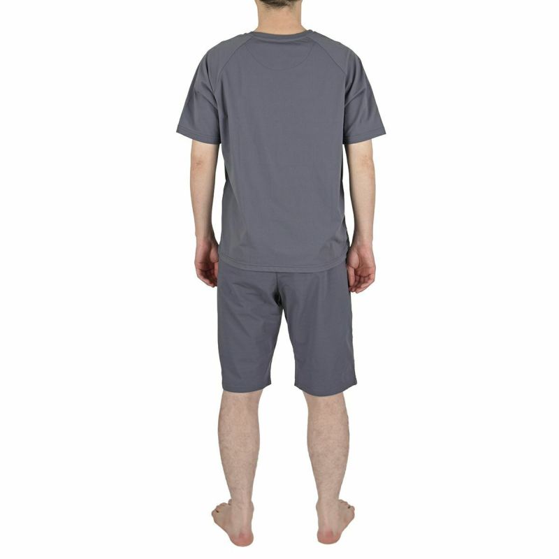 Colantotte(コラントッテ)：ACTIVE上下セット ルームウェア 無地 ワンポイント 上下セット ラグラン半袖 ハーフパンツ ストレッチメッシュ ウエストシャーリング(調節ひも有)(HRT-6001)