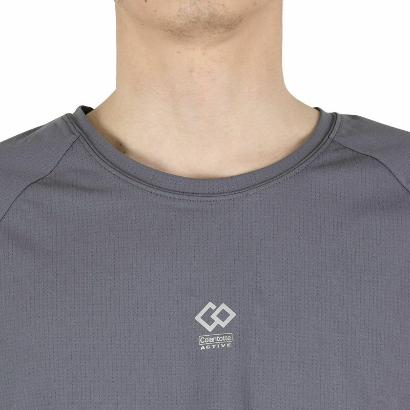 Colantotte(コラントッテ)：ACTIVE上下セット ルームウェア 無地 ワンポイント 上下セット ラグラン半袖 ハーフパンツ ストレッチメッシュ ウエストシャーリング(調節ひも有)(HRT-6001)