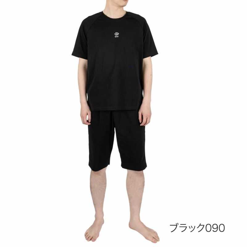 Colantotte(コラントッテ)：ACTIVE上下セット ルームウェア 無地 ワンポイント 上下セット ラグラン半袖 ハーフパンツ ストレッチメッシュ ウエストシャーリング(調節ひも有)(HRT-6001)