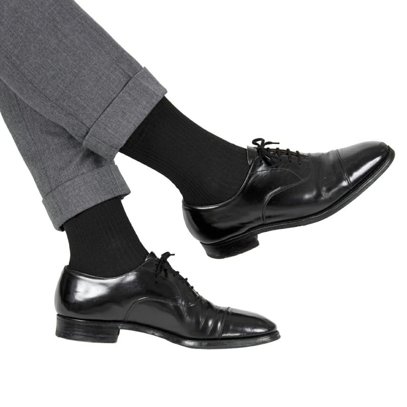 fukuske10足組靴下無地リブクルー丈つま先かかと補強(155N58A8)