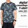 fukuskeTシャツデジタルカモフラージュ柄半袖吸湿性(K250001C)