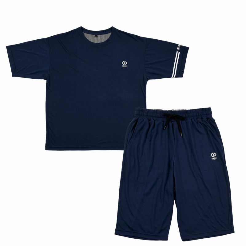 Colantotte(コラントッテ)：ACTIVEルームウェア無地ワンポイントライン上下セット半袖ハーフパンツ天竺編み(HRT-6002)