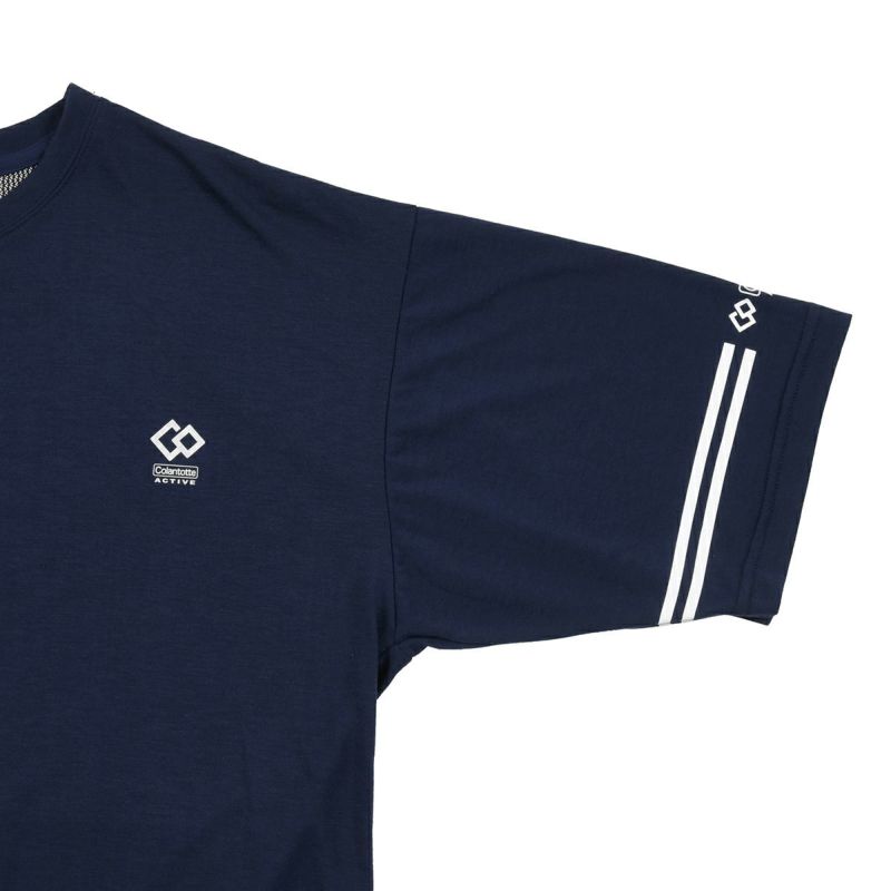 Colantotte(コラントッテ)：ACTIVEルームウェア無地ワンポイントライン上下セット半袖ハーフパンツ天竺編み(HRT-6002)