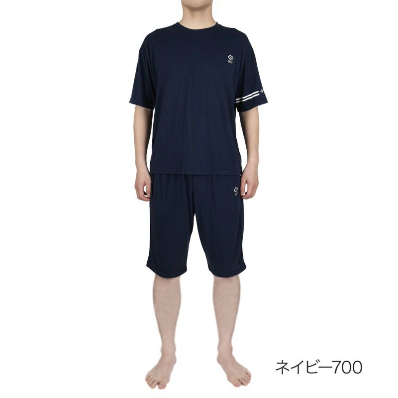 Colantotte(コラントッテ)：ACTIVEルームウェア無地ワンポイントライン上下セット半袖ハーフパンツ天竺編み(HRT-6002)