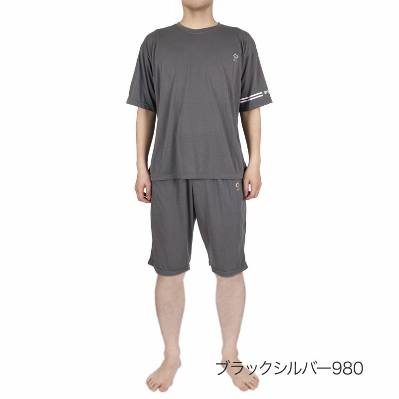 Colantotte(コラントッテ)：ACTIVEルームウェア無地ワンポイントライン上下セット半袖ハーフパンツ天竺編み(HRT-6002)