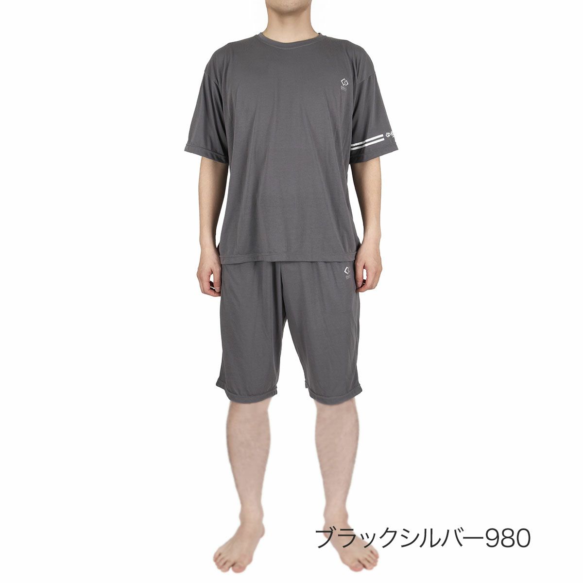 Colantotte(コラントッテ)：ACTIVEルームウェア無地ワンポイントライン上下セット半袖ハーフパンツ天竺編み(HRT-6002)
