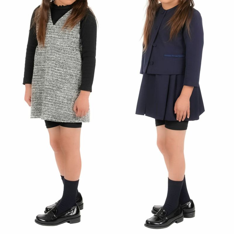 fukuske(フクスケ)2枚組レギンススパッツ無地3分丈綿混素材ストレッチ(AZN0003K)