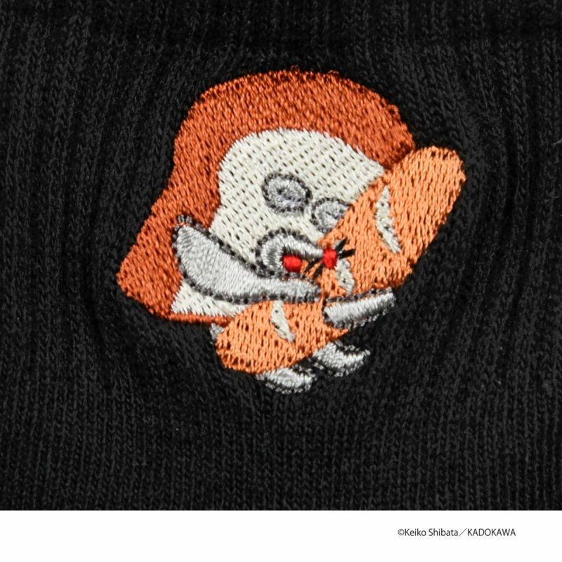 【パンどろぼう】 靴下 無地 刺繍 ショート丈 (369-25A6)