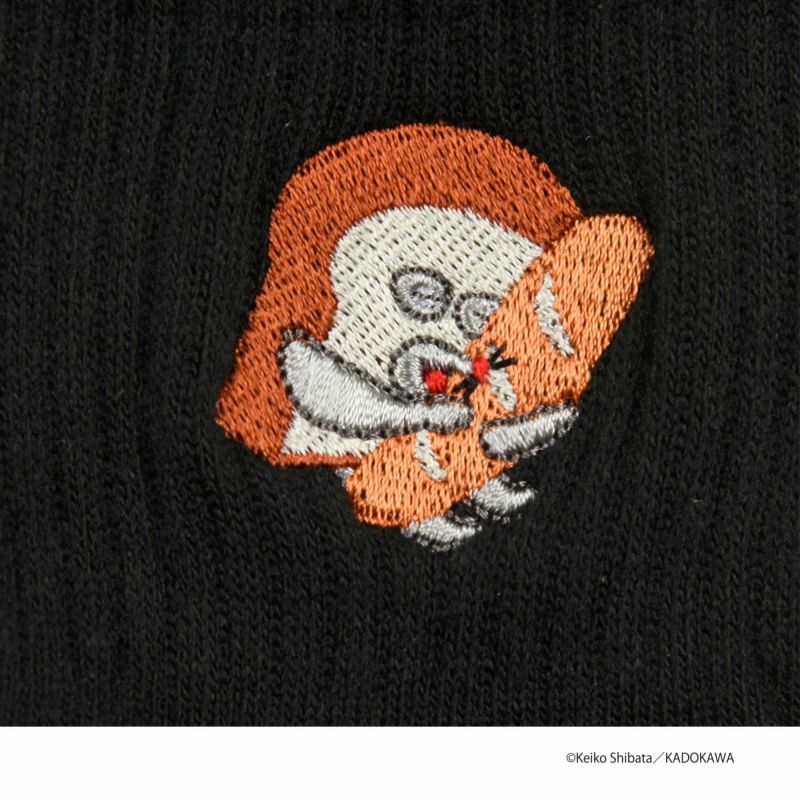 【パンどろぼう】 靴下 無地 刺繍 ショート丈 (369-25B6)