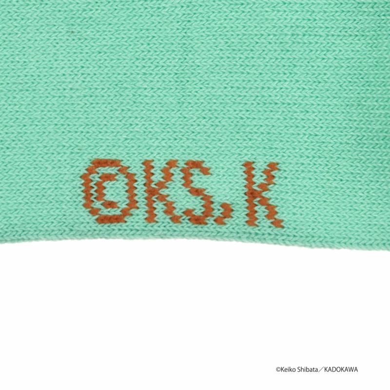 【パンどろぼう】 靴下 無地 刺繍 クルー丈 (369-25B7)