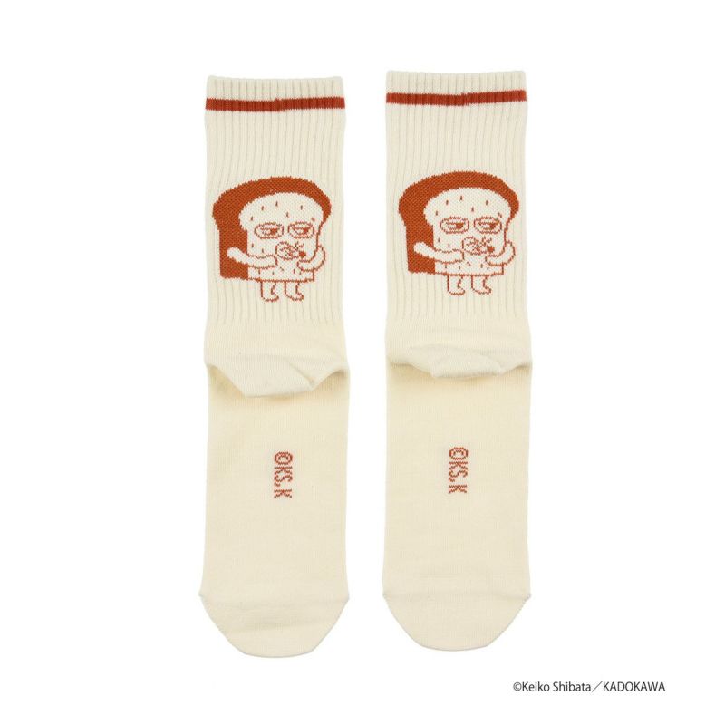 【パンどろぼう】 靴下 無地 バックデザイン クルー丈 アメリブ(369-25C2)