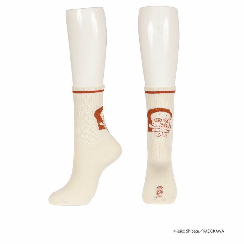 【パンどろぼう】 靴下 無地 バックデザイン クルー丈 アメリブ(369-25C2)