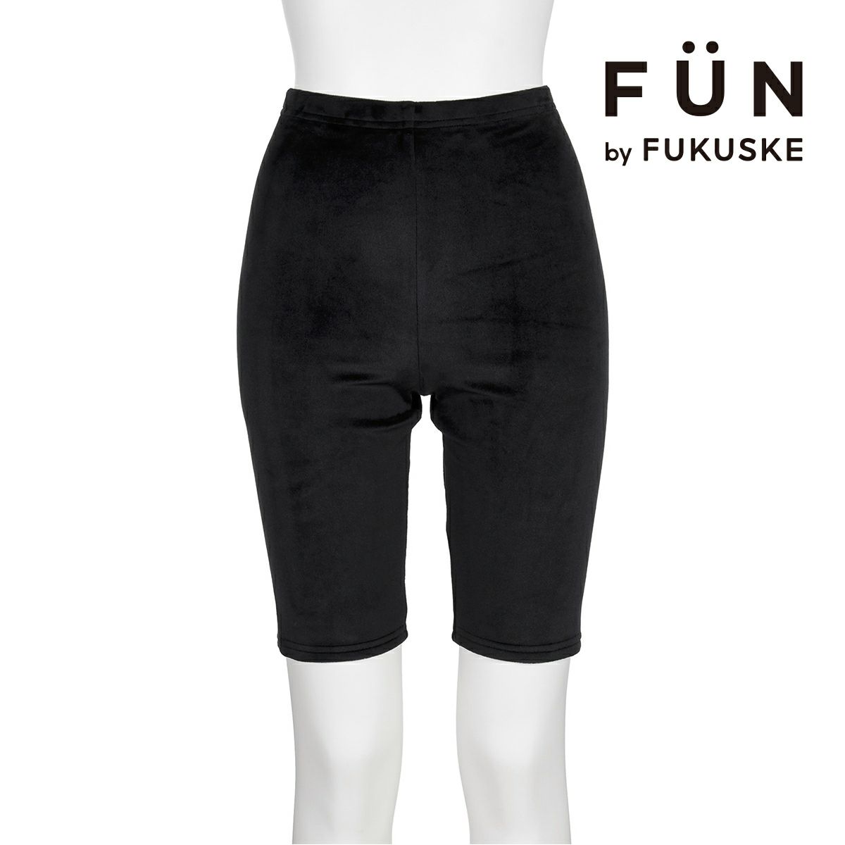 fukuske FUN(フクスケファン)】 スパッツ 無地 5分丈 ベロア生地